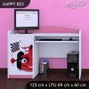Psací stůl Happy B03 - auto s vlajkou (Barva bílá)