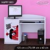 Psací stůl Happy B03 - auto s vlajkou (Barva bílá)