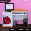 Psací stůl Happy B03 - pohádkové auto (Barva bílá)
