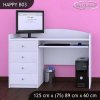 Psací stůl Happy B03 - bez motivu (Barva bílá)