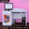 Psací stůl Happy B03 -  hrající lokomotiva (Barva bílá)