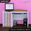 Psací stůl Happy B03 -   barevné pásky (Barva bílá)