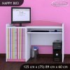 Psací stůl Happy B03 -   barevné pásky (Barva bílá)