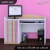 Psací stůl Happy B03 -   barevné pásky (Barva bílá)