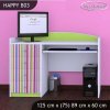 Psací stůl Happy B03 -   barevné pásky (Barva bílá)