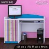 Psací stůl Happy B03 -   barevné pásky (Barva bílá)