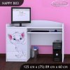 Psací stůl Happy B03 -   bílá kočička (Barva bílá)