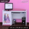 Psací stůl Happy B03 -  princ a princezna (Barva bílá)
