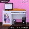 Psací stůl Happy B03 -  princ a princezna (Barva bílá)