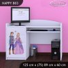 Psací stůl Happy B03 -  princ a princezna (Barva bílá)