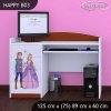 Psací stůl Happy B03 -  princ a princezna (Barva bílá)