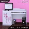 Psací stůl Happy B03 -  princezna s koníkem (Barva bílá)