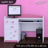 Psací stůl Happy B03 -  víla s motýlkami (Barva bílá)