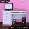 Psací stůl Happy B03 -  víla se srdcem (Barva bílá)