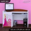 Psací stůl Happy B03 -  princezna se zámkem (Barva bílá)