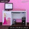 Psací stůl Happy B03 -  princezna se zámkem (Barva bílá)