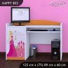 Psací stůl Happy B03 -  princezna se zámkem (Barva bílá)
