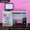 Psací stůl Happy B03 -  motýl s květinou (Barva bílá)