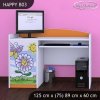 Psací stůl Happy B03 -  motýl s květinou (Barva bílá)