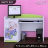 Psací stůl Happy B03 - medvídek v autě (Barva bílá)