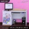Psací stůl Happy B03 - medvídek v autě (Barva bílá)
