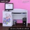 Psací stůl Happy B03 - medvídek v autě (Barva bílá)