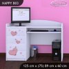 Psací stůl Happy B03 - medvídek se srdcem (Barva bílá)