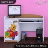Psací stůl Happy B03 - medvídek v červeném autě (Barva bílá)