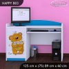 Psací stůl Happy B03 - medvídek s kyticí (Barva bílá)