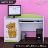Psací stůl Happy B03 - medvídek s kyticí (Barva bílá)