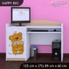 Psací stůl Happy B03 - medvídek s kyticí (Barva bílá)