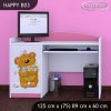 Psací stůl Happy B03 - medvídek s kyticí (Barva bílá)