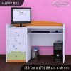 Psací stůl Happy B03 - modrý medvídek (Barva bílá)