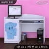 Psací stůl Happy B03 - modrý slon (Barva bílá)