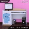 Psací stůl Happy B03 - modrý slon (Barva bílá)