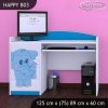 Psací stůl Happy B03 - modrý slon (Barva bílá)