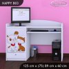 Psací stůl Happy B03 - pejsek a kočička (Barva bílá)