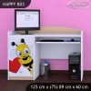 Psací stůl Happy B03 - včelka se srdcem (Barva bílá)