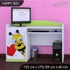 Psací stůl Happy B03 - včelka se srdcem (Barva bílá)
