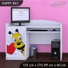 Psací stůl Happy B03 - včelka se srdcem (Barva bílá)