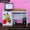 Psací stůl Happy B03 - včelka se srdcem (Barva bílá)