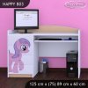 Psací stůl Happy B03 - růžový pony (Barva bílá)