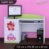 Psací stůl Happy B03 - růžové auto s balónky (Barva bílá)
