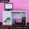 Psací stůl Happy B03 - růžový hříbeček (Barva bílá)