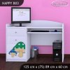 Psací stůl Happy B03 - růžový hříbeček (Barva bílá)