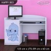 Psací stůl Happy B03 - růžový a modrý slon (Barva bílá)