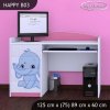 Psací stůl Happy B03 - růžový a modrý slon (Barva bílá)