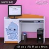Psací stůl Happy B03 - růžový a modrý slon (Barva bílá)