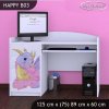 Psací stůl Happy B03 - růžový dráček (Barva bílá)
