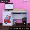 Psací stůl Happy B03 - hasičské auto (Barva bílá)